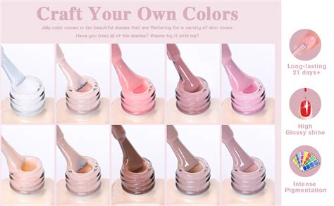 Amazon Shoyum Jelly Nude Gel Nail Polish Set Pcs Sheer Milky White Pink Transparent Gel