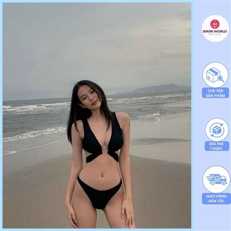 Bikini đồ bơi 2 mảnh đi biển nữ tam giác khoen cột dây hot trend Shopee Việt Nam