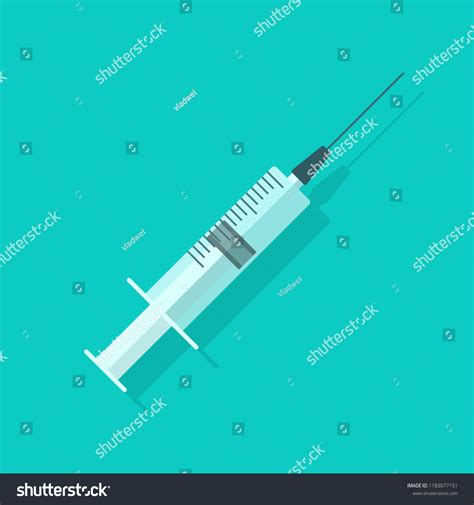 Syringe Empty Illustration Flat Cartoon Medical Stock Illustration