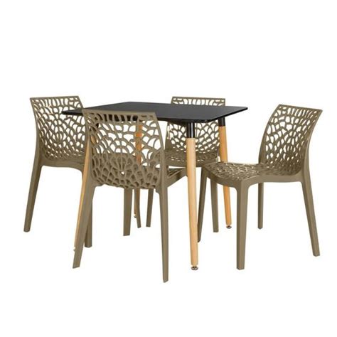 Conjunto Mesa De Jantar Quadrada Eiffel X Cm Preta Cadeiras Gruvyer Nude Magazine
