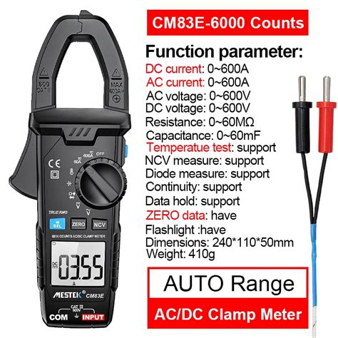 Mestek Auto Range Digital Alicate Medidor AC DC Corrente De Alta