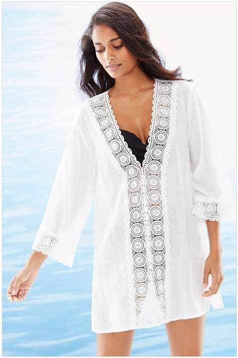 Women V Neck Chiffon White Lace Bikini Cover Up Online Store For Women Sexy Dresses