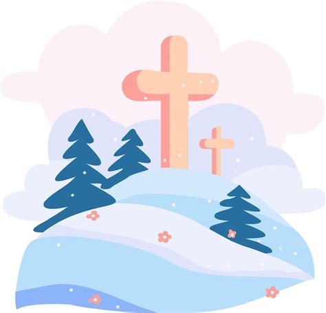 Premium Vector | Hand drawn christmas cross in flat style