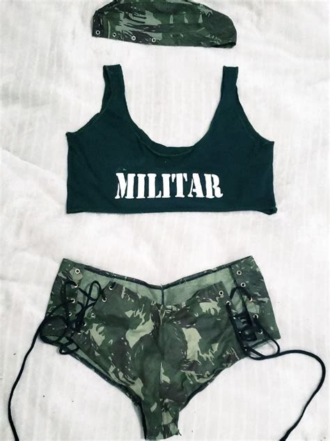 Fantasia Erótica Feminina Militar Lingerie Feminina Hotflowers Nunca Usado enjoei