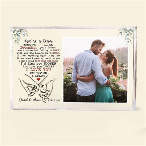 Personalized Photo I Love You Forever And Always Plaque Acrylic Customs