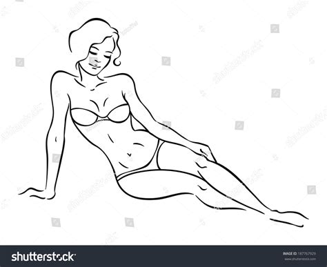 Fashion Beautiful Woman Lingerie Vector Illustration Stock Vector Royalty Free