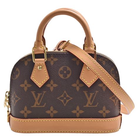 Lv Louis Vuitton路易威登 M82717 經典nano Alma Monogram印花手提斜背包迷你 Lv路易威登