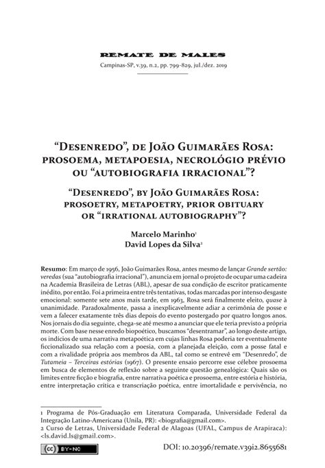 Desenredo Guimarães Rosa - (PDF) “Desenredo”, de João Guimarães Rosa