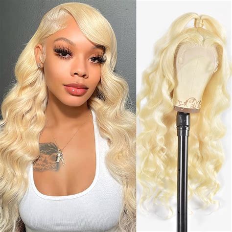 Amazon JGMI 613 Lace Front Wig Human Hair 13x6 Transparent Lace Body Wave Blonde Wig Human