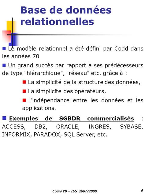 Introduction Aux Bases De Donn Es Relationnelles Ppt T L Charger