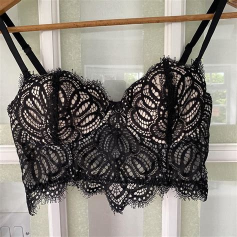 Cute Black And Nude Bralette With Detachable Depop