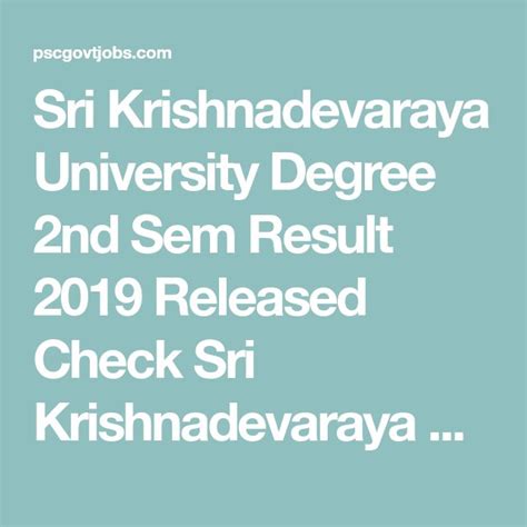 the words sri krshanadevarya university degree and sem result 2019 ...