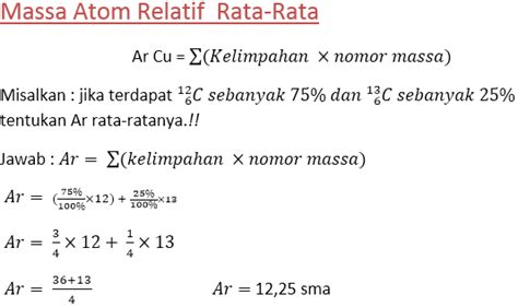 Massa Atom Relatif Jumlah Partikel Dan Mol ~ Kepo