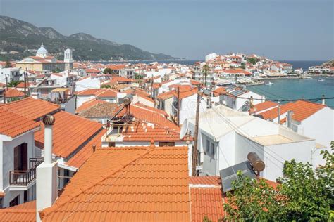 Aerial View Of Kokkari On The Island Samos In Greece Editorial Image