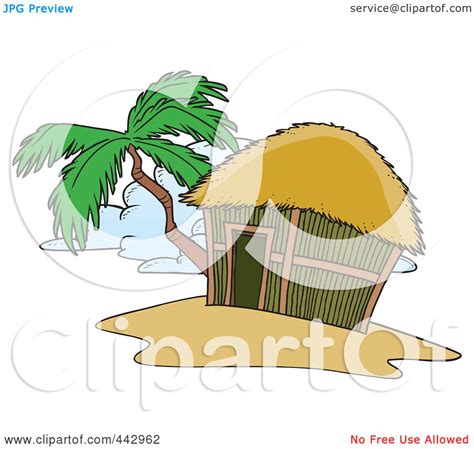 Royalty Free Rf Clip Art Illustration Of A Cartoon Tropical Hut On An