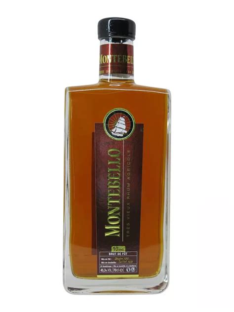 Rhum 10 Ans Brut de Fût 45 3 Montebello Non millésimé 70cl Chateau