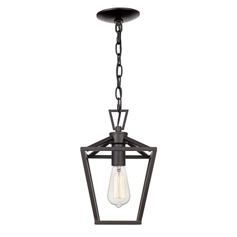 Bel Air Lighting Lacey 1 Light Oil Rubbed Bronze Farmhouse Mini Pendant Light Fixture With Caged