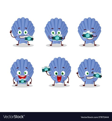 Photographer Profession Emoticon With Blue Shell Vector Image