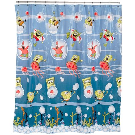 Nickelodeon Spongebob Squarepants Shower Curtain Underwater Frenzy