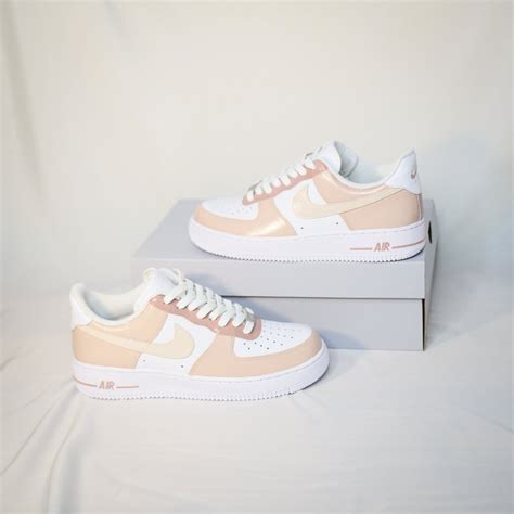 Custom Nike Air Force Beige Neutral White Tan Aesthetic Nude Etsy Australia