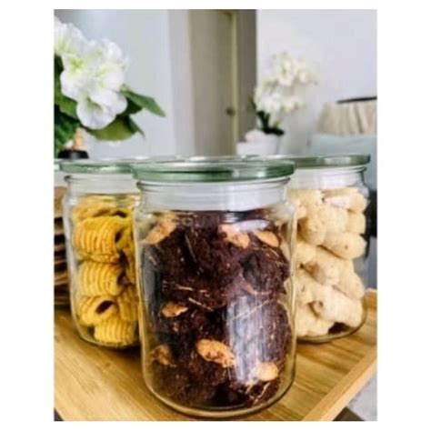 Pcs Ml Eksklusif Set Balang Kaca Kuih Raya Airtight Glass Jar