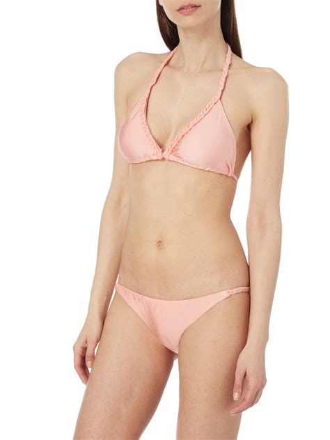 Review Bikini Oberteil mit Abschlüssen in Flechtoptik lachs online kaufen