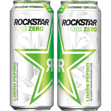 Rockstar Pure Zero Sugar Free Energy Drink Lime Cucumber 16 Fl Oz
