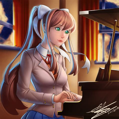 Artstation Monika Doki Doki Literature Club