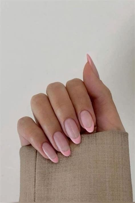 Pink Almond Nails Summer Nails Ideas Almond Nails Nails Design Trendy Nails Nude Nails
