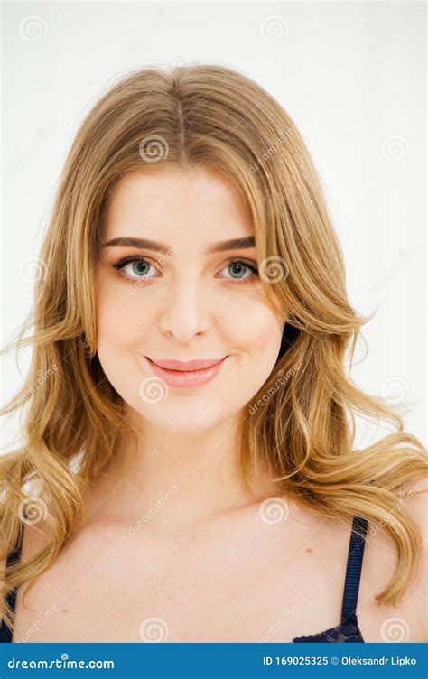 Beautiful Blonde In Classic Lingerie Stock Image Image Of Dress Happy