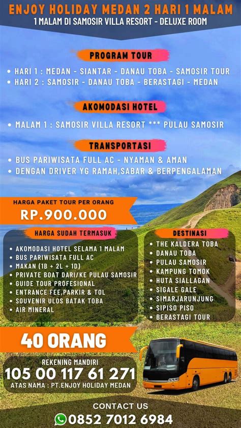 Paket Wisata Medan Danau Toba Samosir 2D1N TOUR DANAU TOBA MURAH