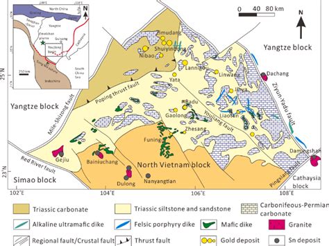 Geological Map Of The Youjiang Basin Modified After Chen Et Al