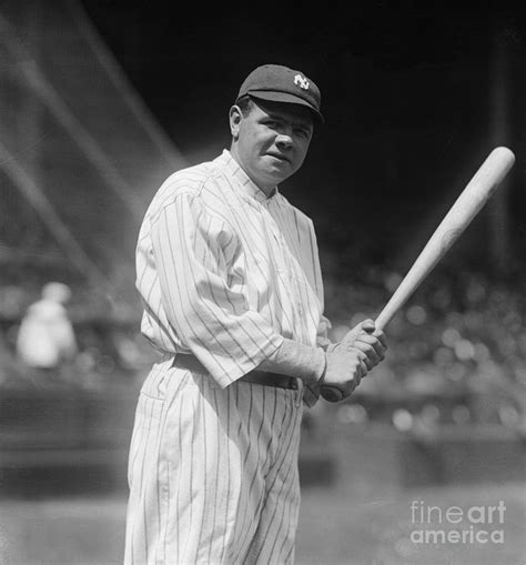 Baseball Player Babe Ruth Holding Bat Photograph By Bettmann Fine Art America