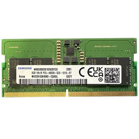 8GB DDR5 4800MHz SODIMM PC5 38400 CL40 1Rx16 1 1V SO DIMM 262 Pin