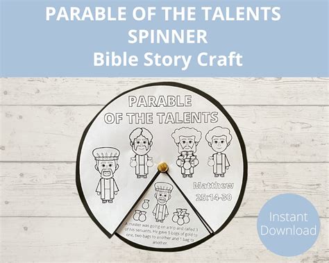 Parable Of The Talents Jesus Teaching Bible Story Activity Sunday