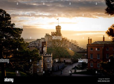 Long Shot Of The Famous Lincoln Castle Lincolnshire Taken At Sunset