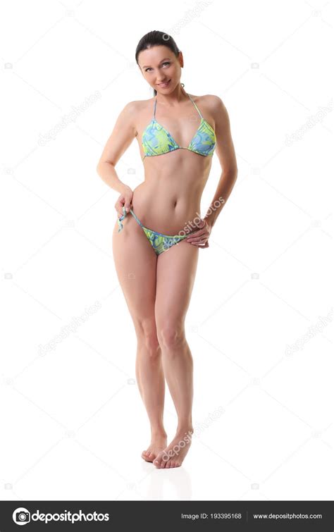 Sporty Woman In Bikini On White Background Stock Photo Image By Zhagunov 193395168