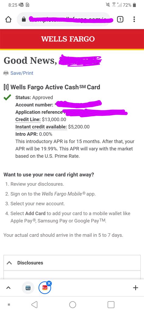 Wells Fargo Active Cash Approved - Page 3 - myFICO® Forums - 6360971