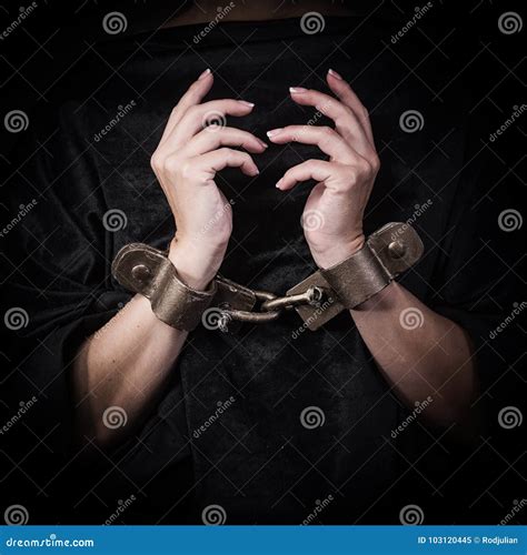 Hands In Chains Stock Image Image Of Pressure Portrait 103120445