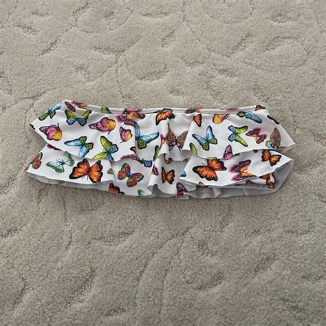 Les Tout Petits Swim Les Tout Petits Girls Strapless Butterfly Ruffle Bikini Top Poshmark