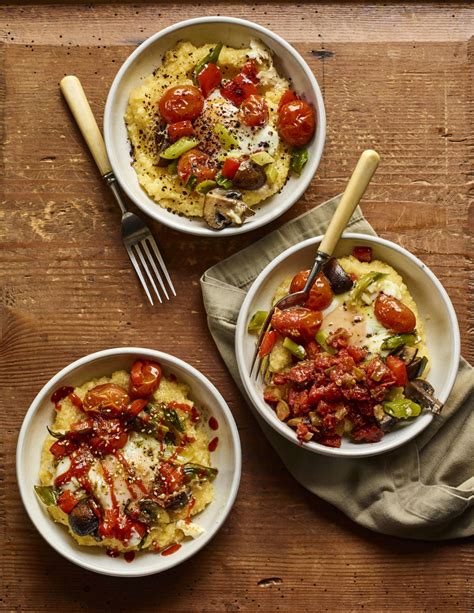 Baked Polenta With Eggs Roasted Vegetables Jamie Geller