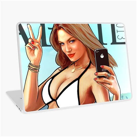 Grand Theft Auto V Girl Bikini Beach Poster Laptop Skin By Lisahubbr Redbubble