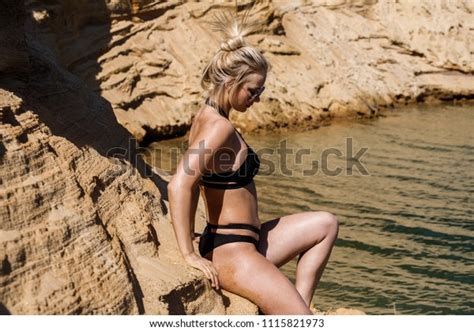 Beautiful Sexy Blonde Girl Swimsuit Posing Stock Photo Shutterstock