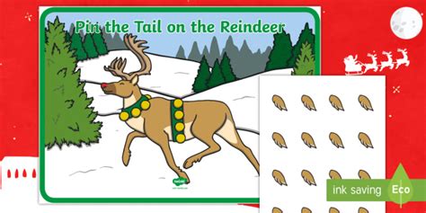 Pin the Tail on the Reindeer Game (Teacher-Made)