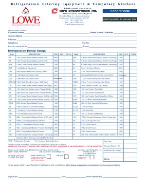 Fillable Online Lowe Order Form Hk Exhibition Nov Ai Fax Email