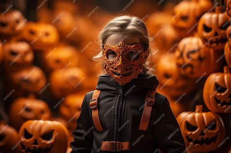 Premium AI Image | Generative AI Image of Little Girl Wearing Halloween ...