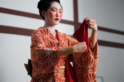 geisha women  traditional clothes  stock photo
