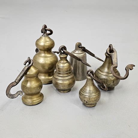 Samling Av Sex Gamla Vikter Vrigt Vrigt Auctionet