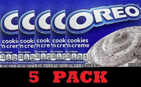 5x Oreo Cookies N Creme Instant Pudding And Pie Filling Dessert Mix 42