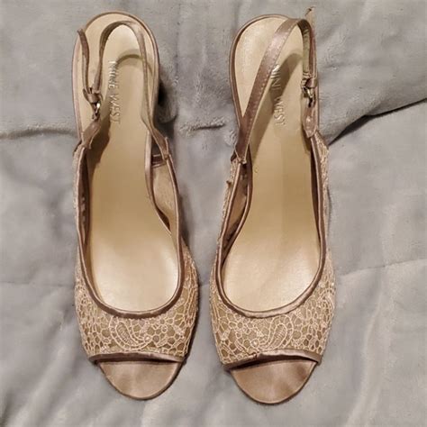 Nine West Shoes Nine West Nude Lace Heels Poshmark